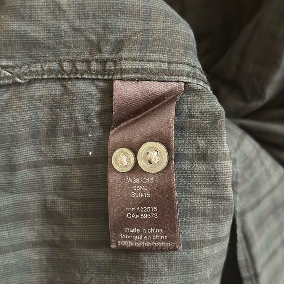 John Varvatos Star USA Cotton Button Down Shirt Men’s Large Charcoal Grey - Picture 5 of 5